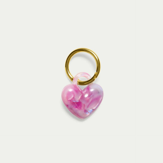 KITTY PALOMA Puffy Heart Keychain | Peony (Gold or Silver)