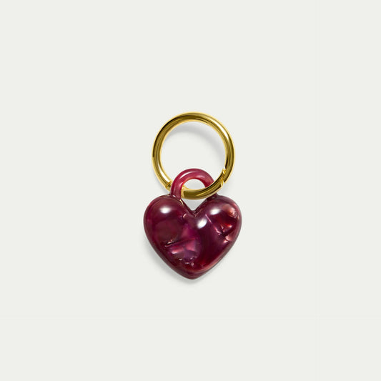 KITTY PALOMA Puffy Heart Keychain | Pomegranate (Gold or Silver)