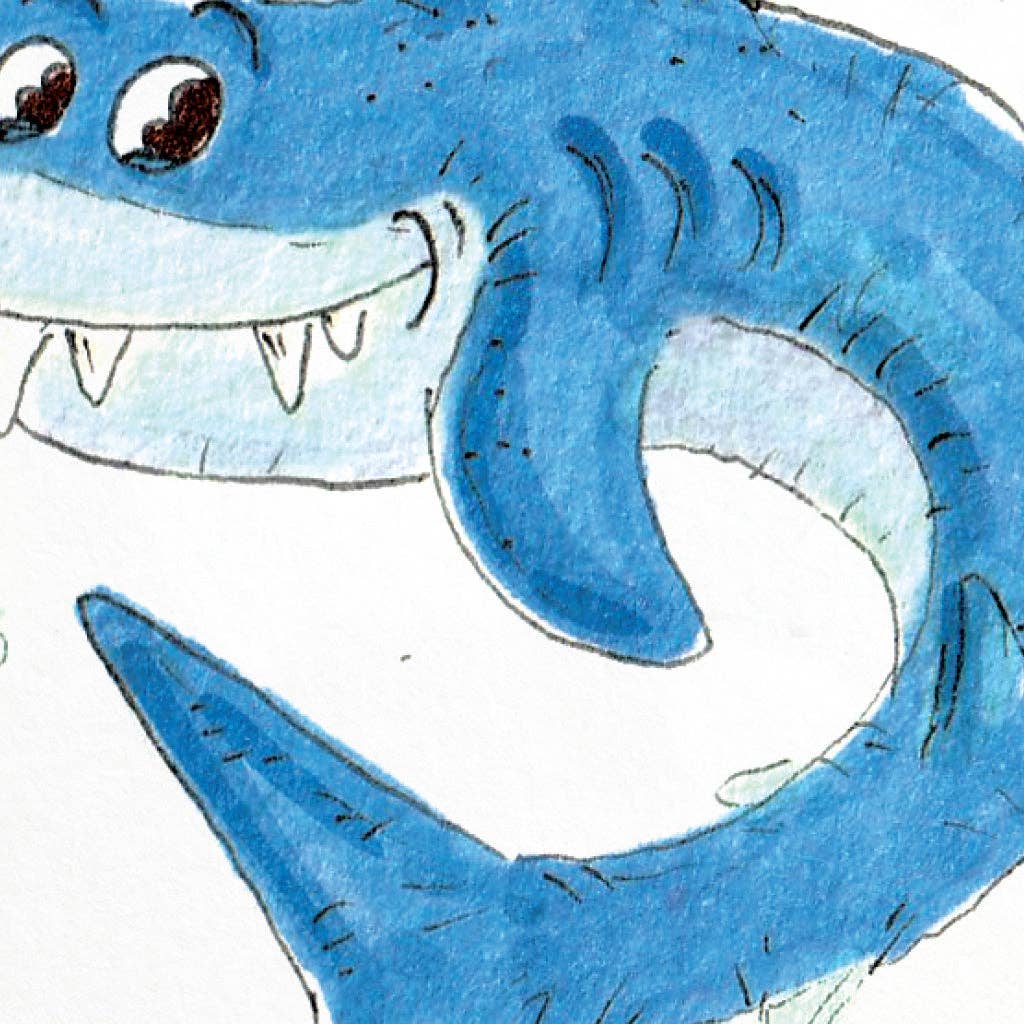 WELL DRAWN Have a Fintastic Birthday, Hope it's Jawesome