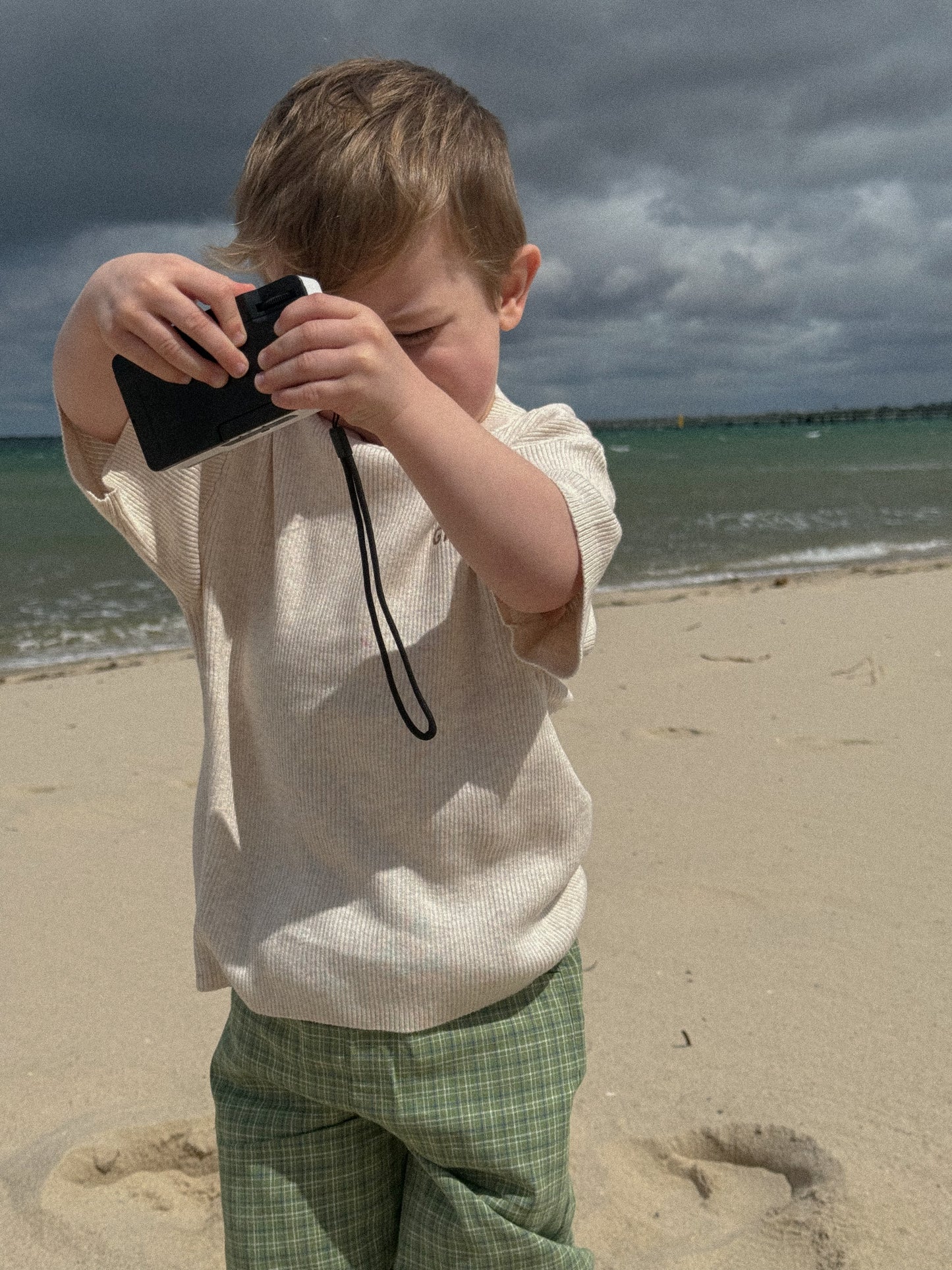 GROWN Ribbed Knitted Logo Tee | Coconut