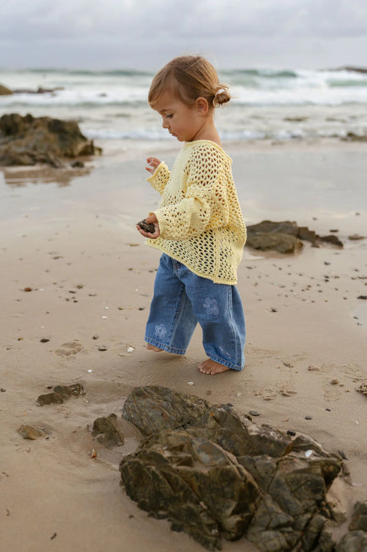 BELLE & SUN Crochet Pullover | Citrus