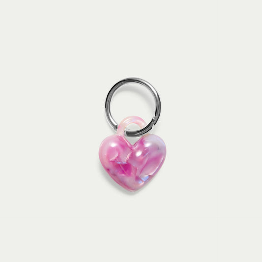 KITTY PALOMA Puffy Heart Keychain | Peony (Gold or Silver)