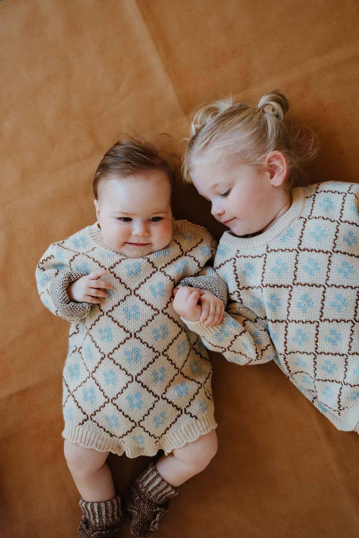 FRECKLES THE LABEL Cotton Knit Romper | Bluebell