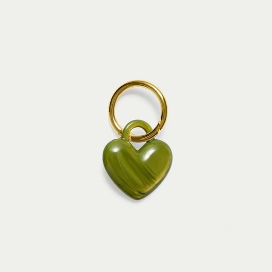 KITTY PALOMA Puffy Heart Keychain | Matcha (Gold or Silver)