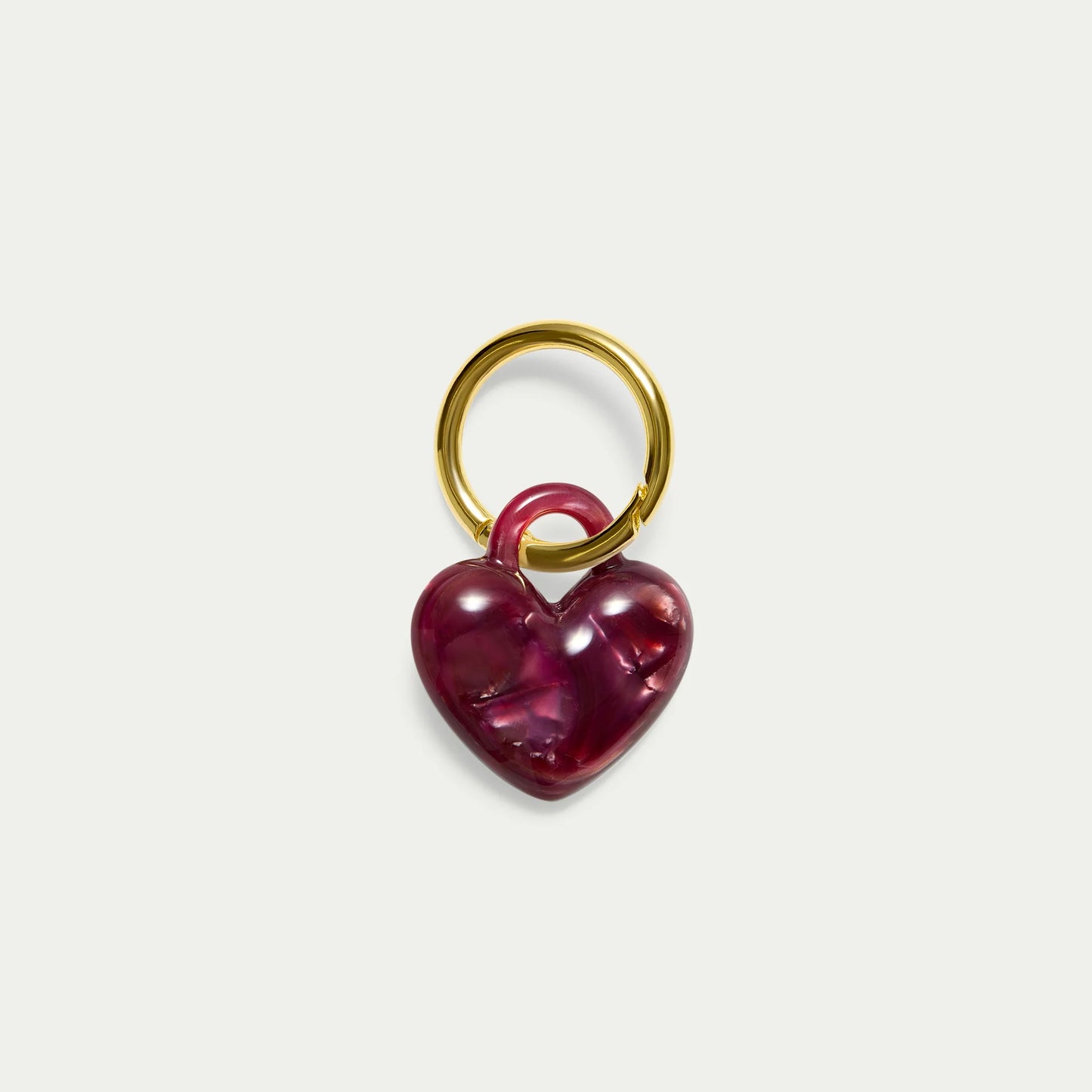 KITTY PALOMA Puffy Heart Keychain | Pomegranate (Gold or Silver)