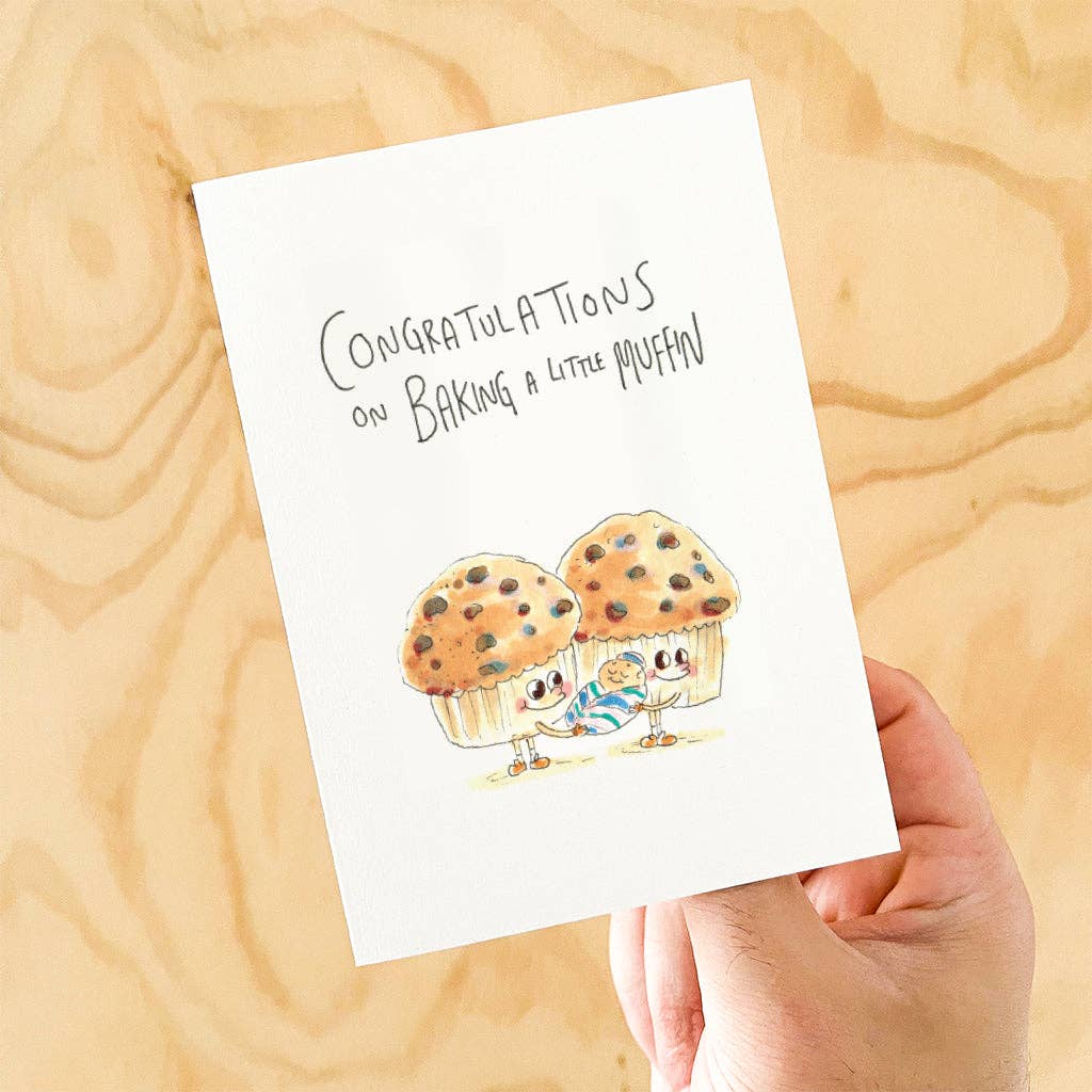 WELL DRAWN Congratulations on Baking a Little Muffin