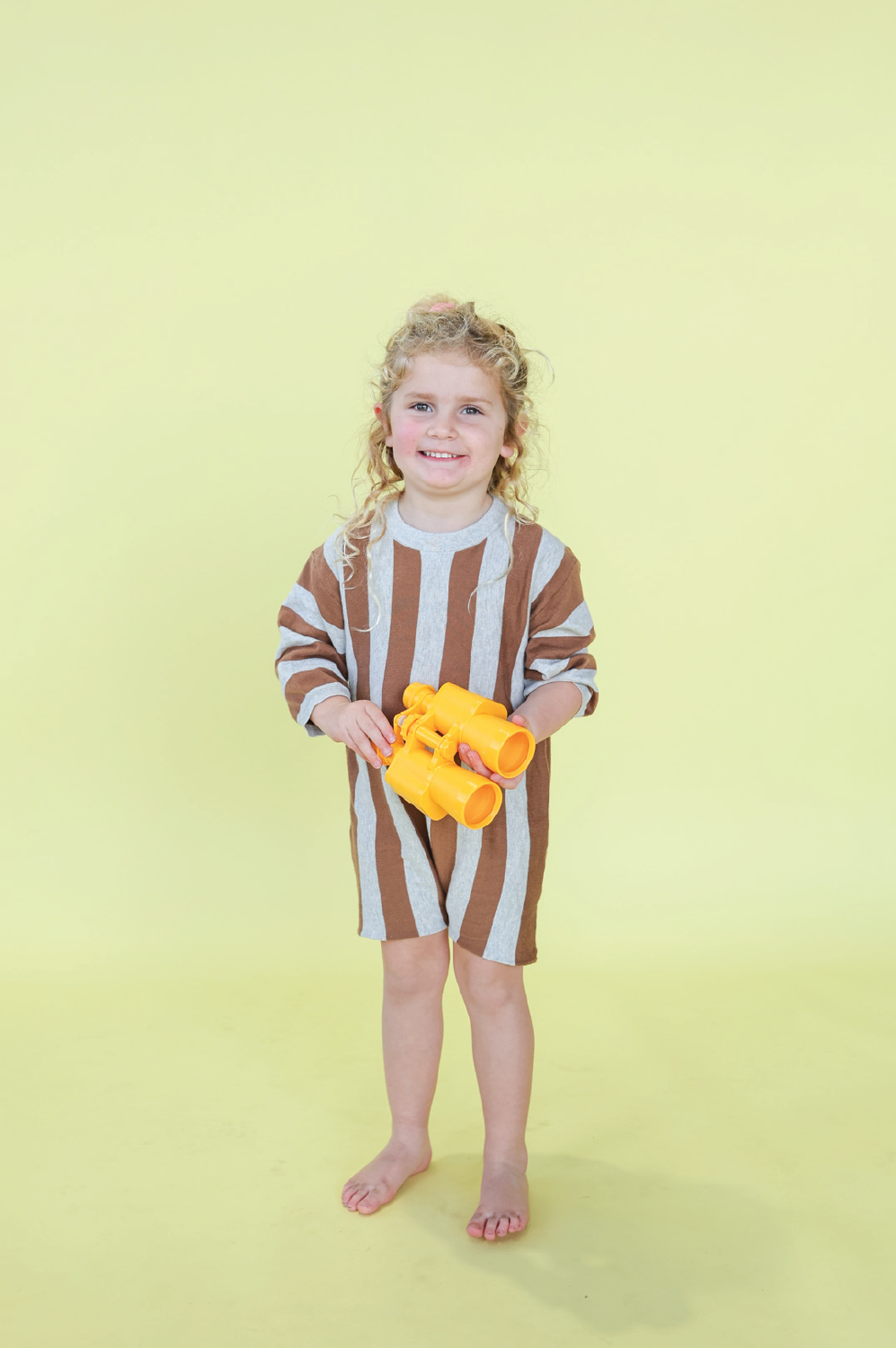 GROWN Vertical Stripe Knit Romper