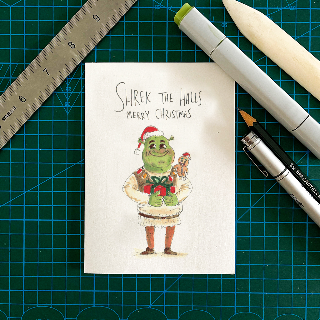 WELL DRAWN Shrek The Halls, Merry Christmas