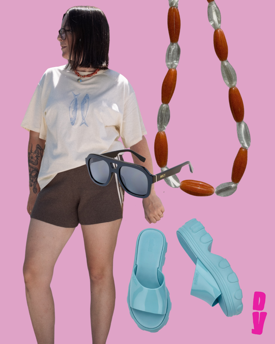 DARING YEARS Beaded Necklace | Driftwood | Silver (Toggle Clasp)