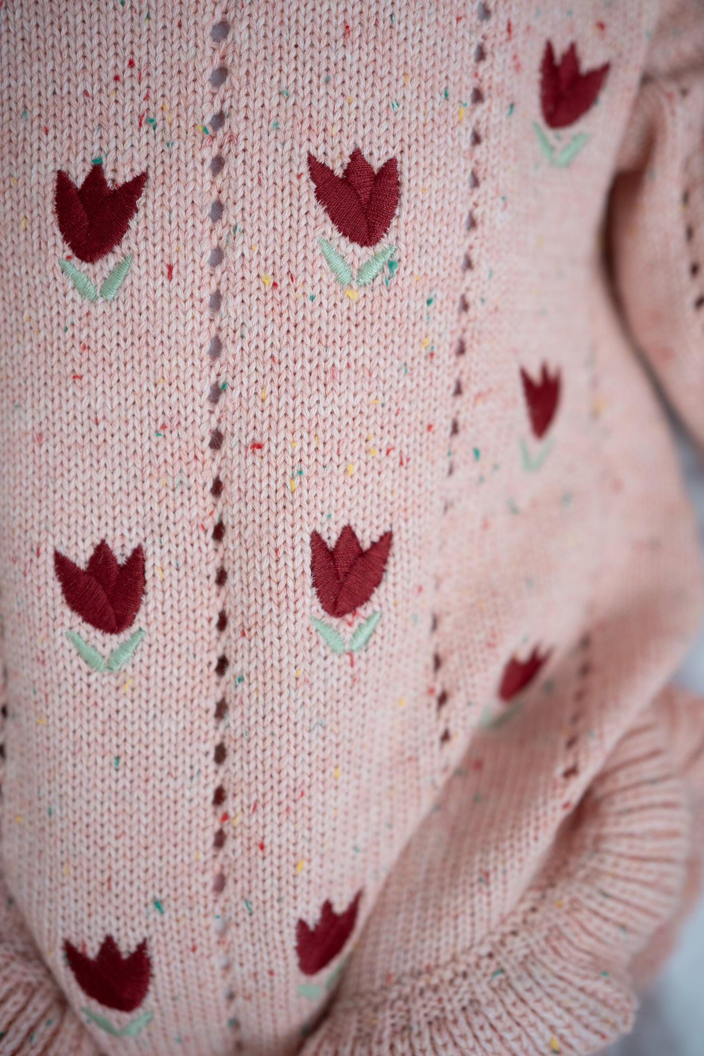 FRECKLES THE LABEL Pointelle Knit Romper | Sherbet Tulip