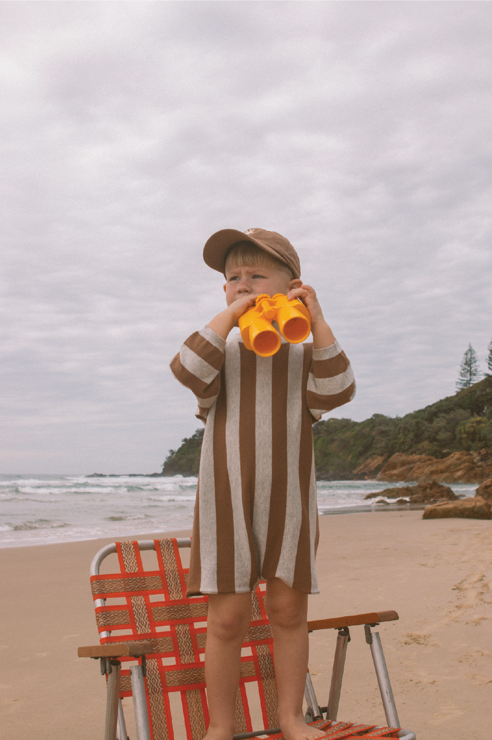 GROWN Vertical Stripe Knit Romper