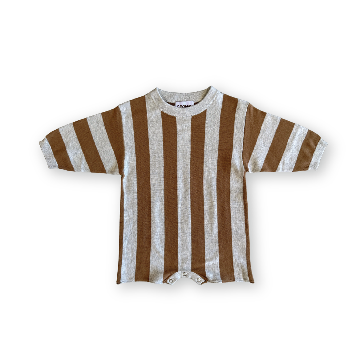 GROWN Vertical Stripe Knit Romper