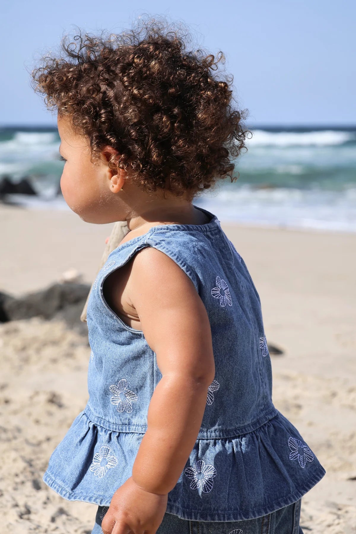 BELLE & SUN Denim Top | Flower