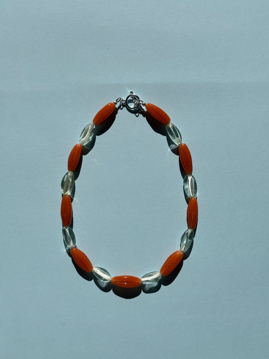 DARING YEARS Beaded Necklace | Driftwood | Silver (Toggle Clasp)