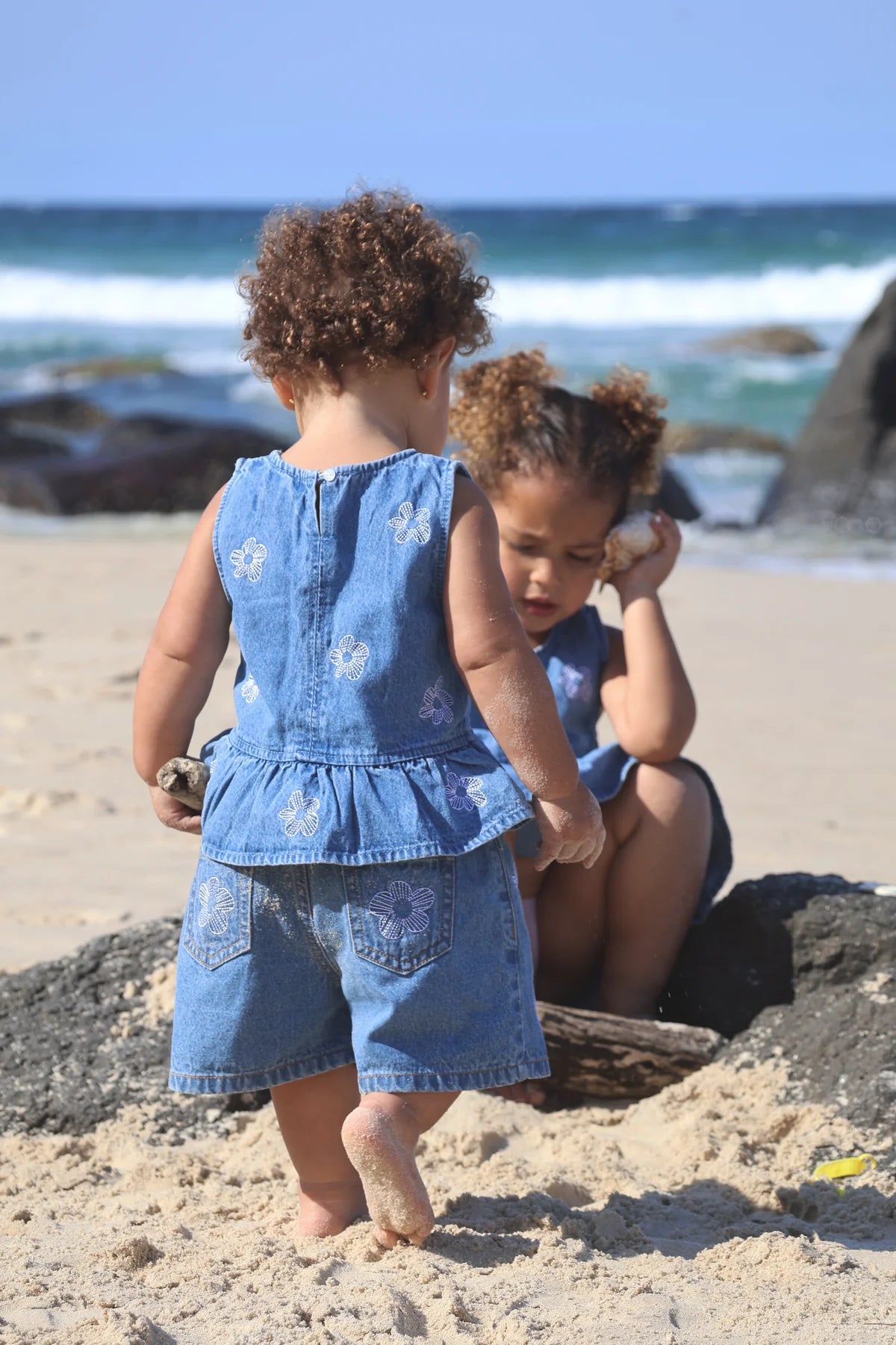 BELLE & SUN Denim Top | Flower