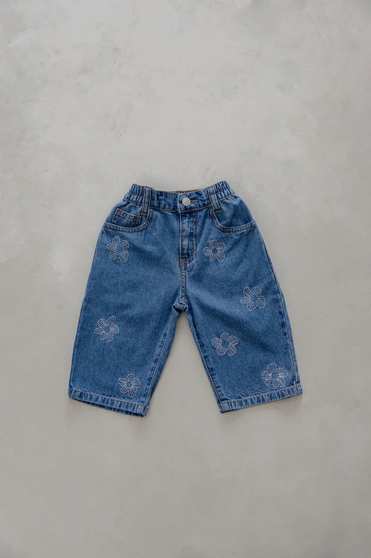 BELLE & SUN Denim Jeans | Flower