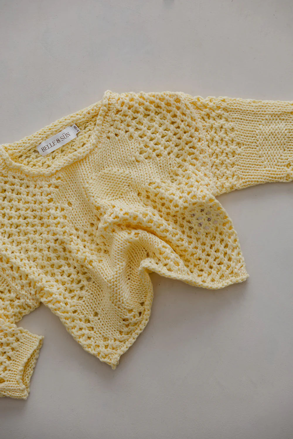 BELLE & SUN Crochet Pullover | Citrus