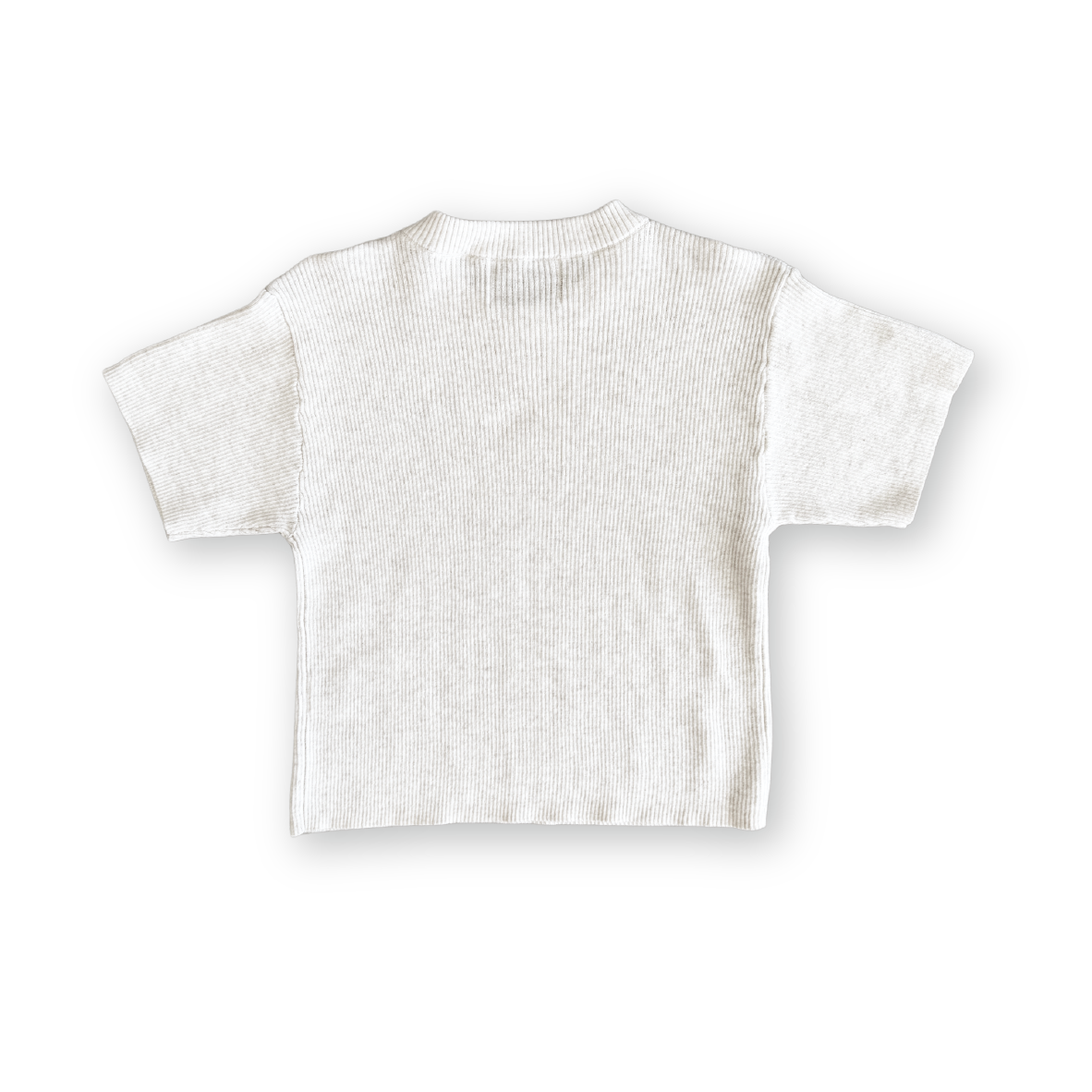 GROWN Ribbed Knitted Logo Tee | Coconut