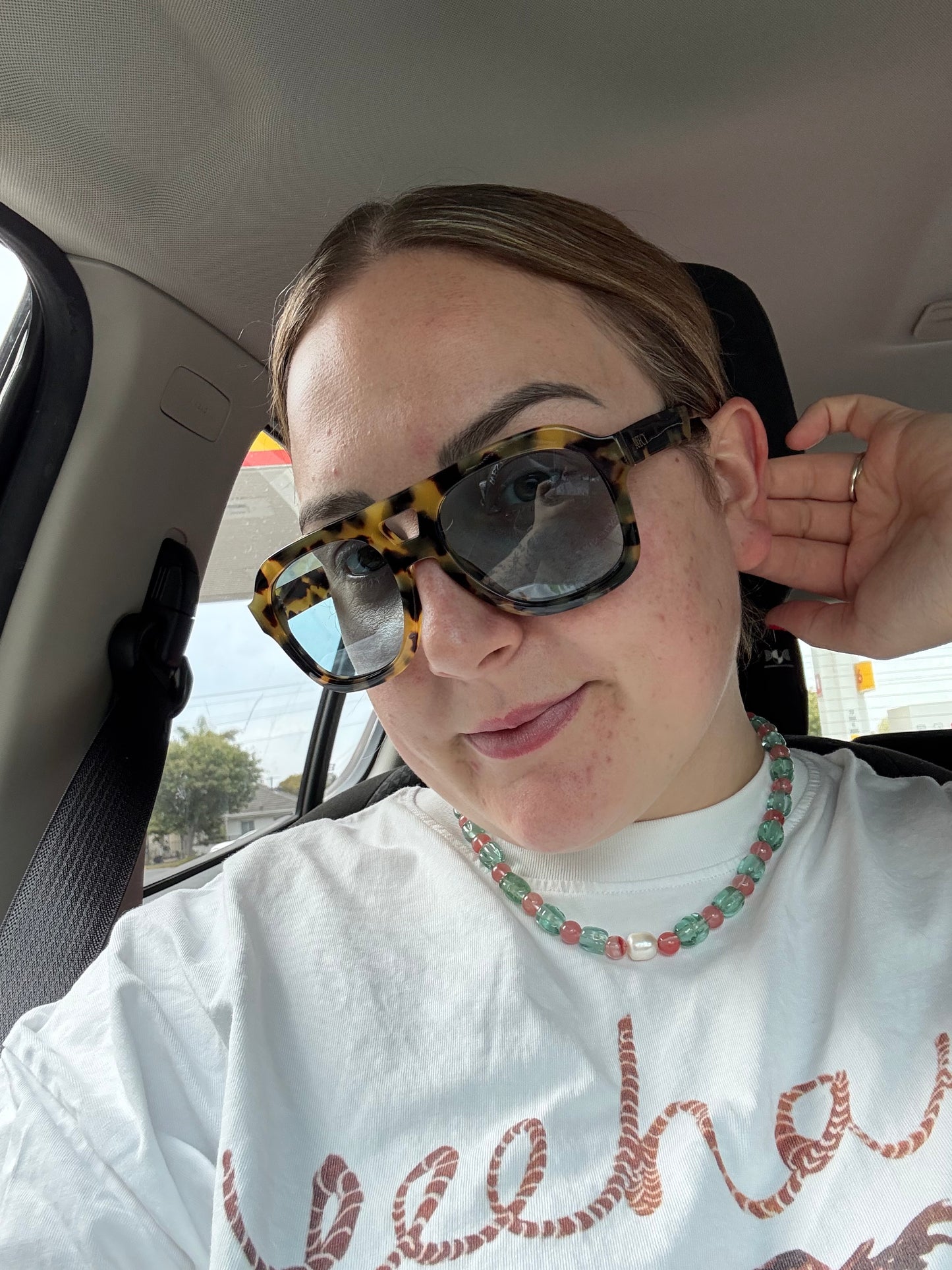 DARING YEARS Beaded Necklace | Melon | Silver (Toggle Clasp)