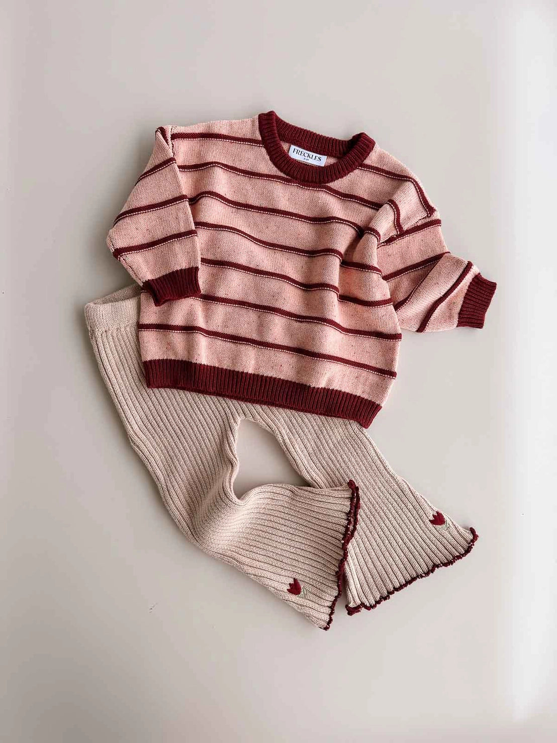 FRECKLES THE LABEL Raised Cotton Knit Jumper | Sherbet Berry