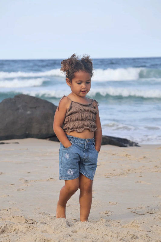BELLE & SUN Denim Shorts | Flower