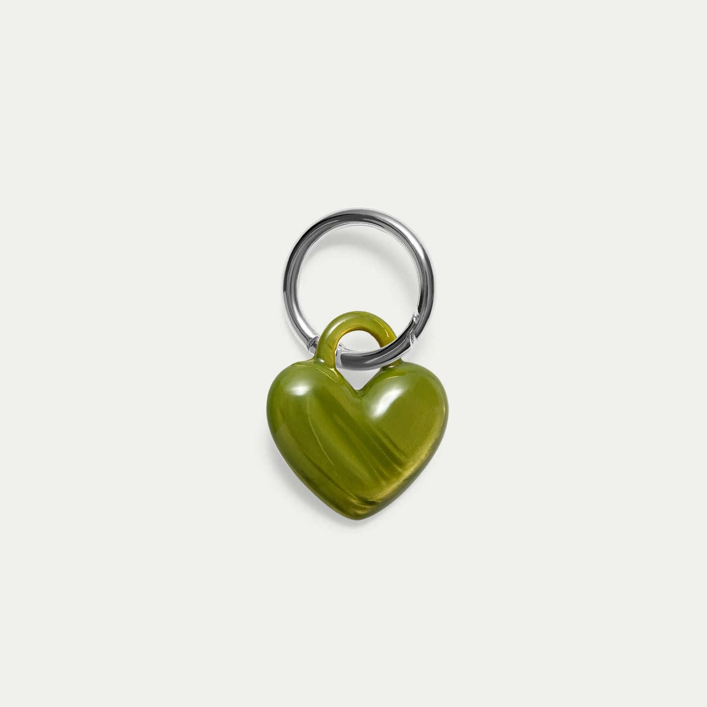 KITTY PALOMA Puffy Heart Keychain | Matcha (Gold or Silver)