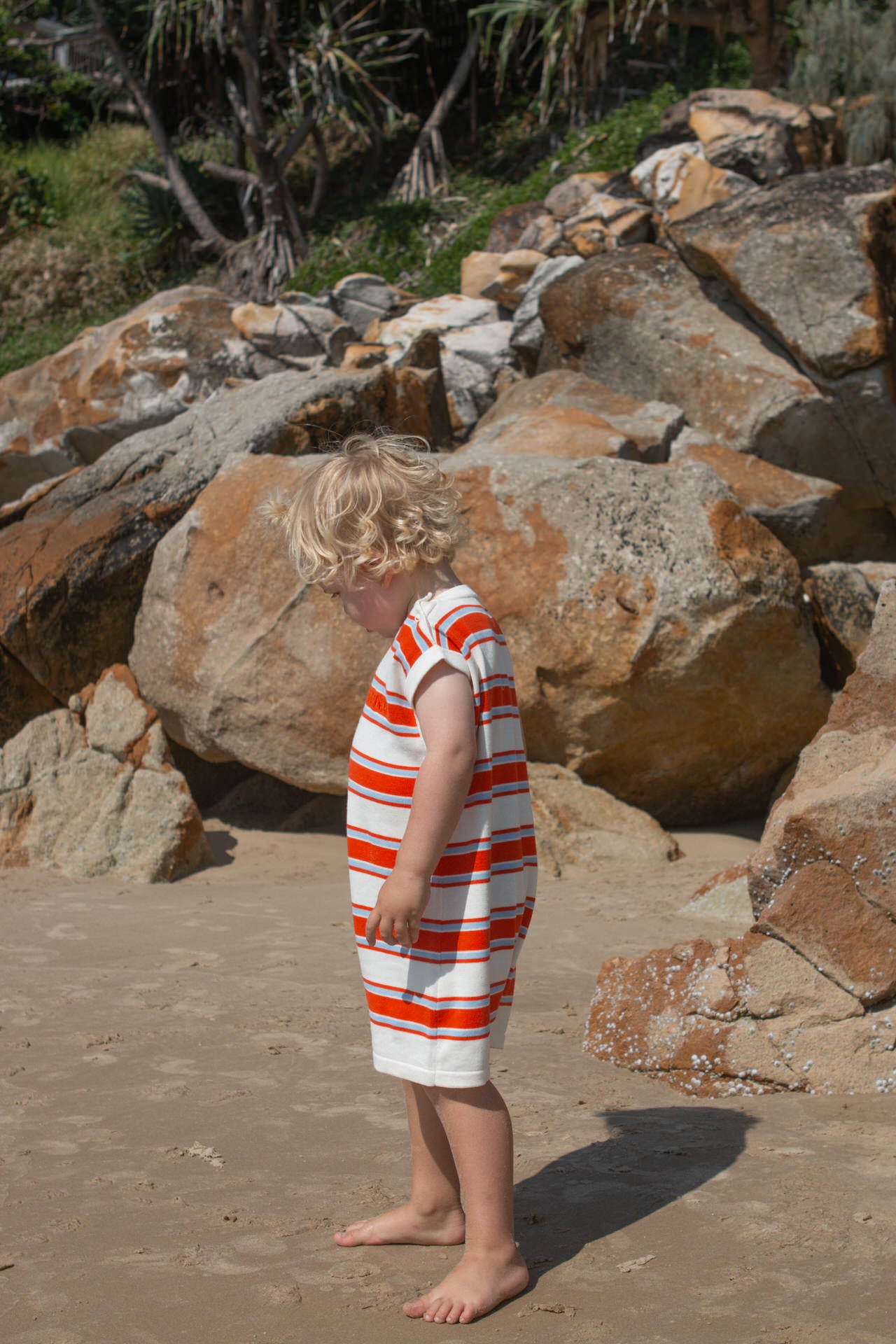 GROWN Organic Island Stripe Playsuit