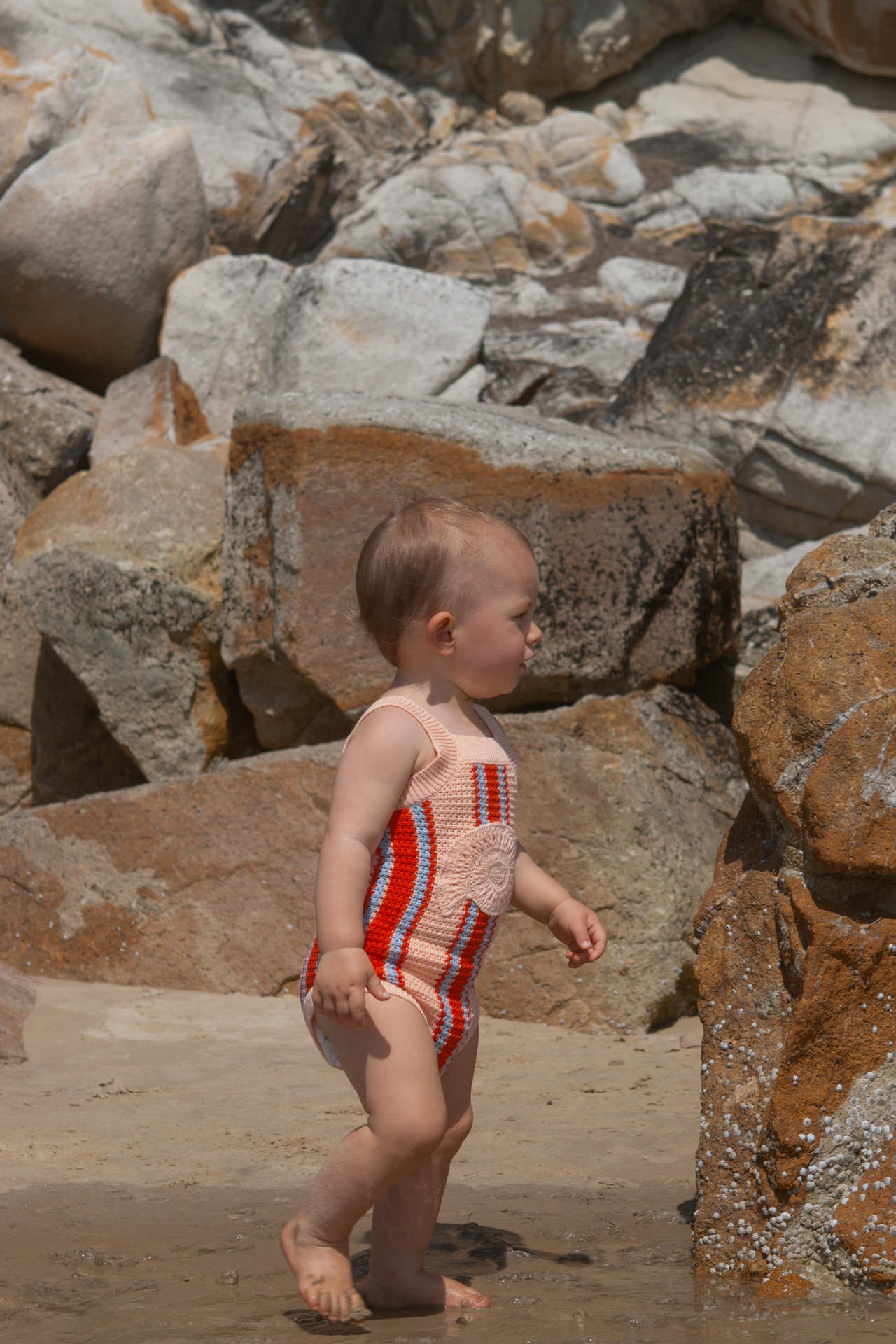 GROWN Organic Island Stripe Shell Singletsuit