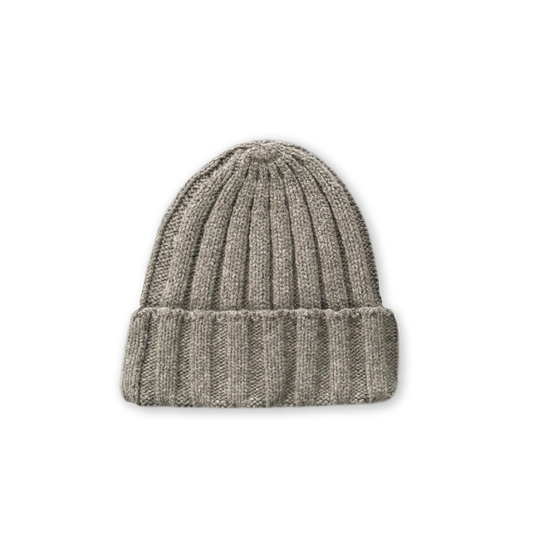 GROWN Merino Blend Ribbed Beanie | Grey