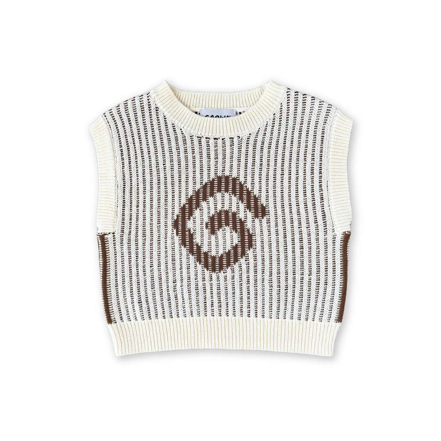 GROWN Organic Swirl Knit Vest | Milk