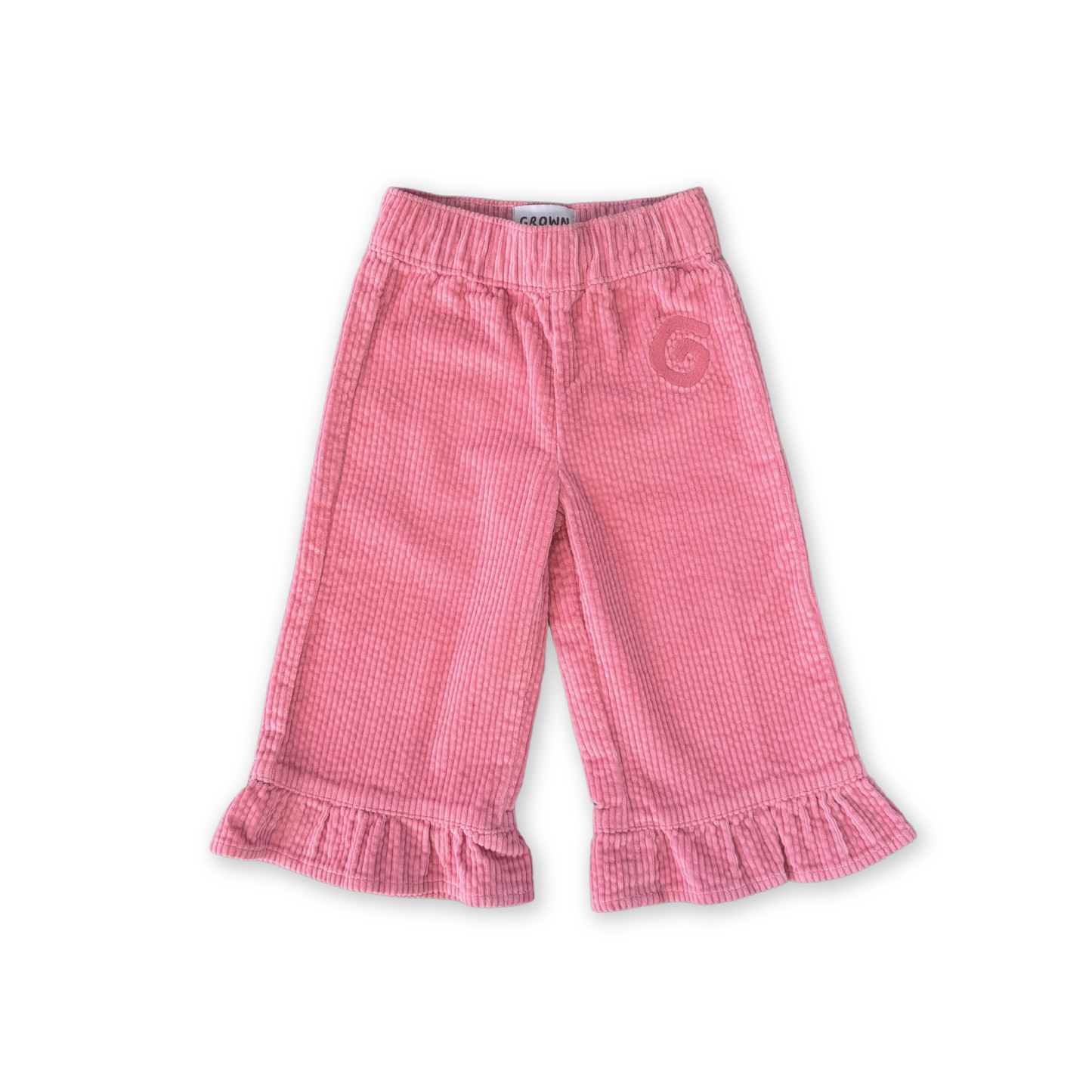 GROWN Organic Cord Frill Pant | Sorbet