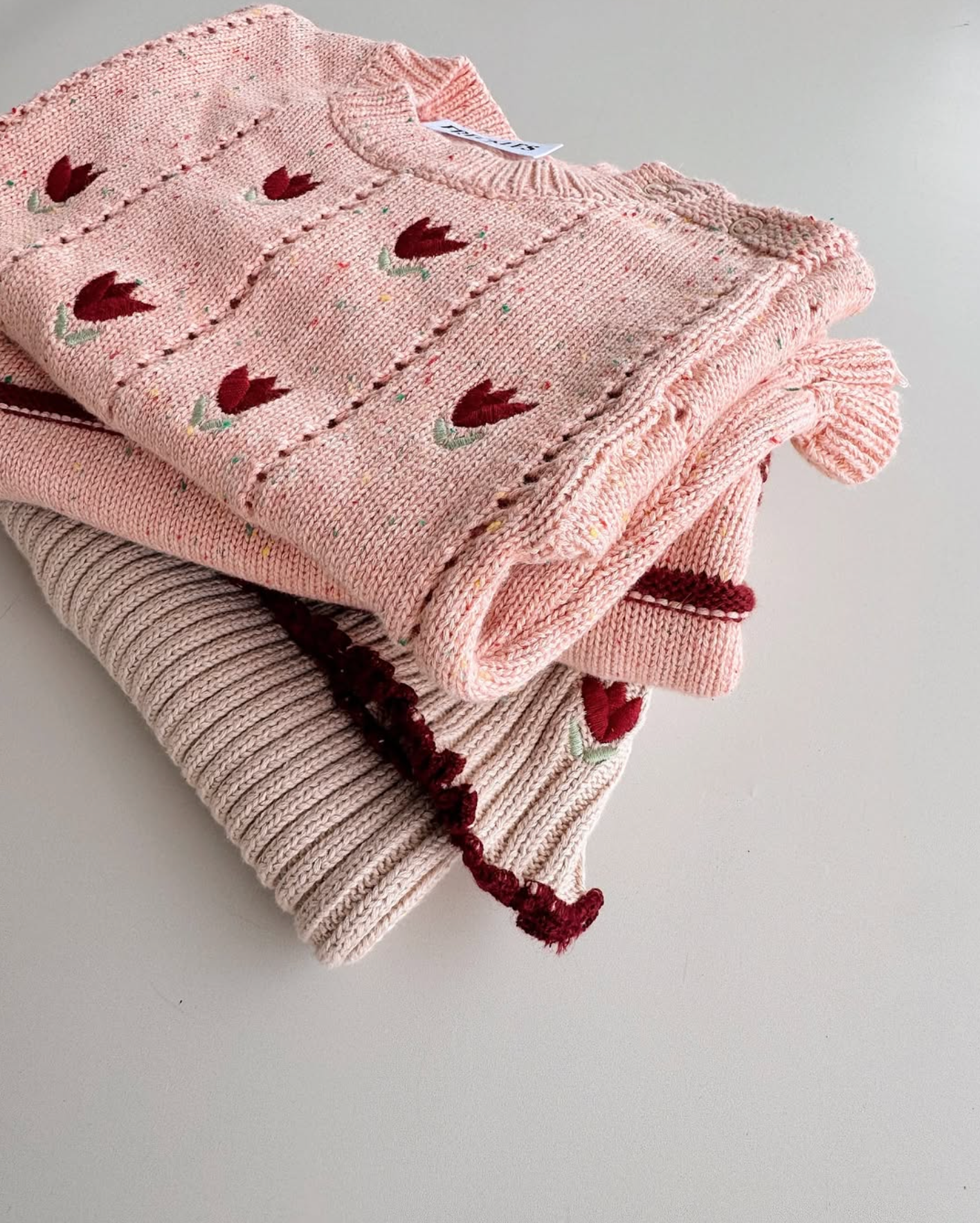 FRECKLES THE LABEL Pointelle Knit Romper | Sherbet Tulip