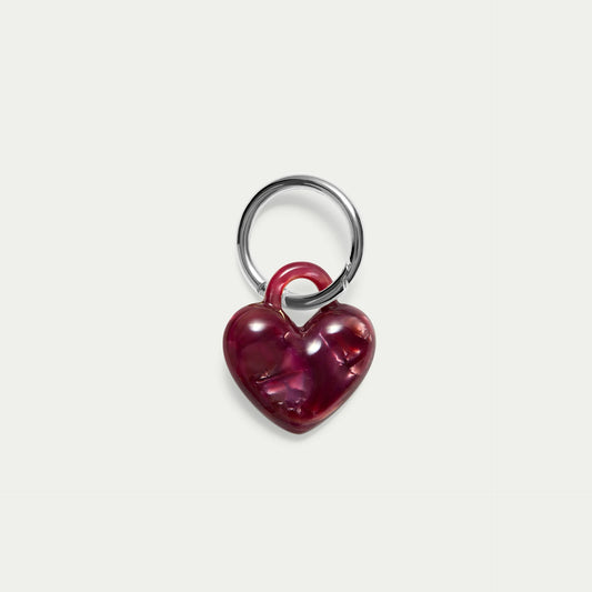 KITTY PALOMA Puffy Heart Keychain | Pomegranate (Gold or Silver)