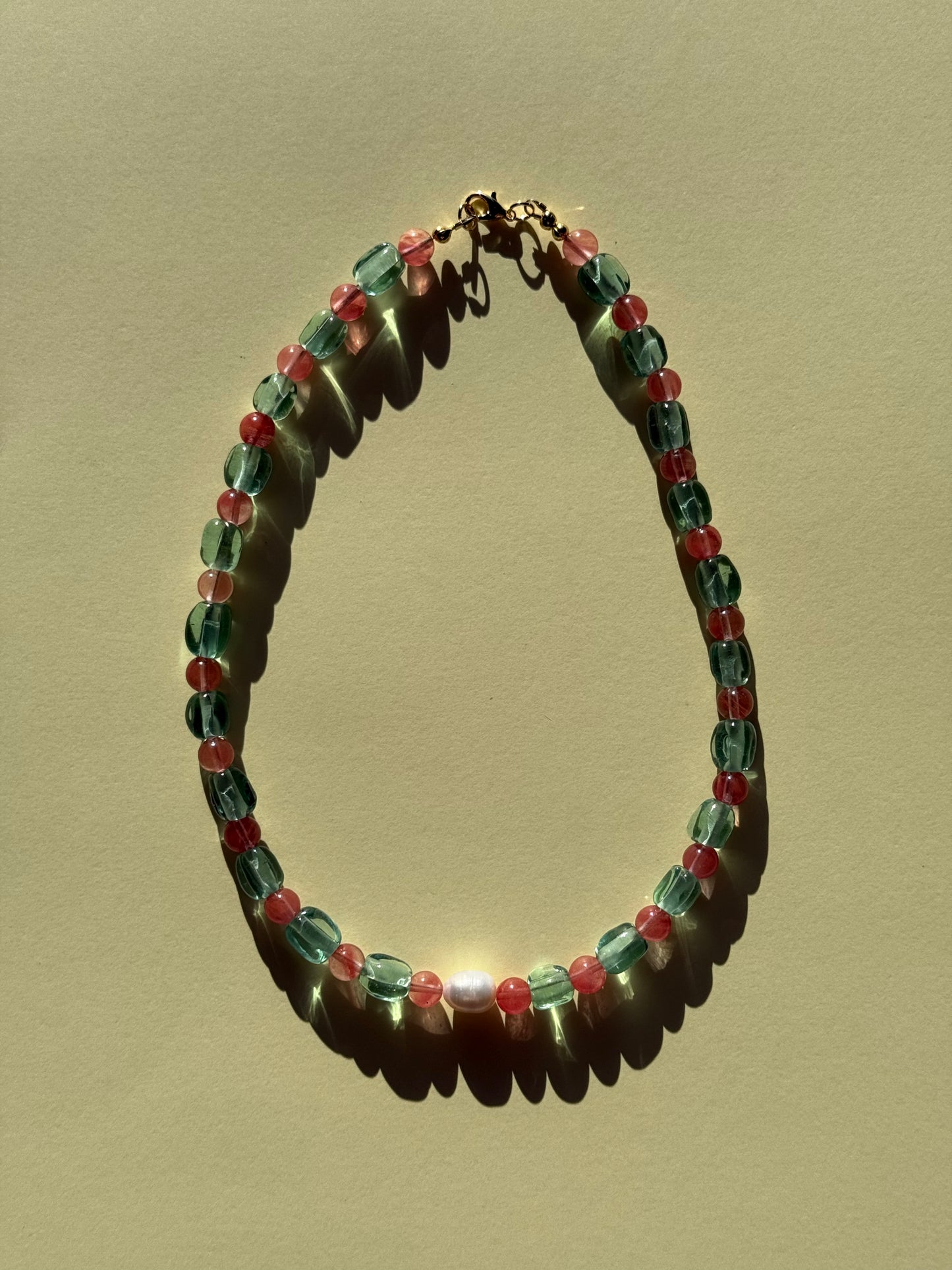 DARING YEARS Beaded Necklace | Melon | Gold (Lobster Clasp)