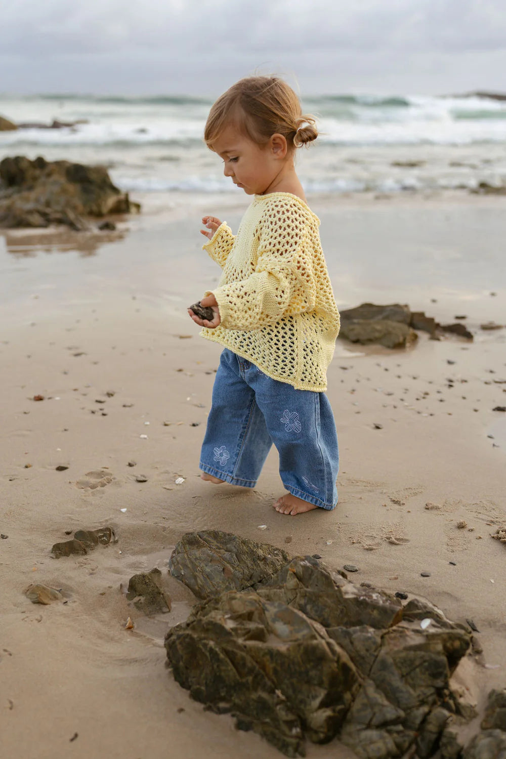 BELLE & SUN Crochet Pullover | Citrus