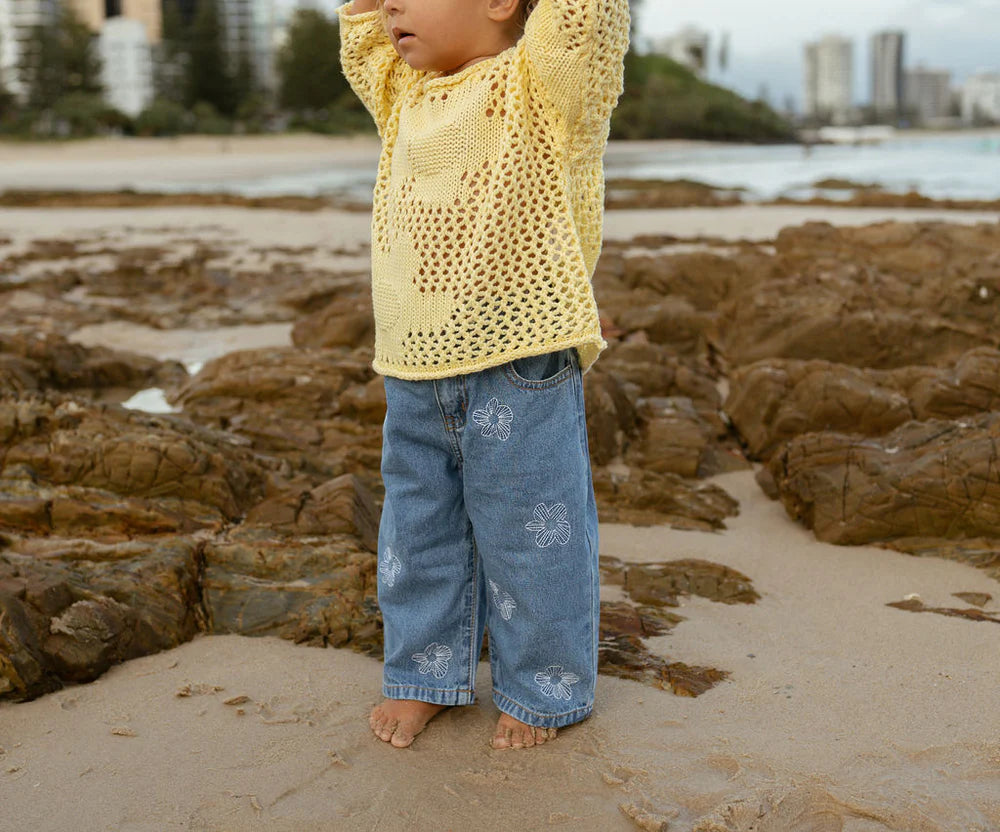 BELLE & SUN Crochet Pullover | Citrus