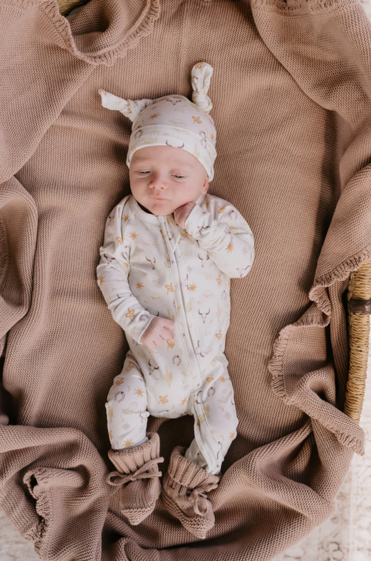 LITTLE & FERN Zip Romper | Cowboys