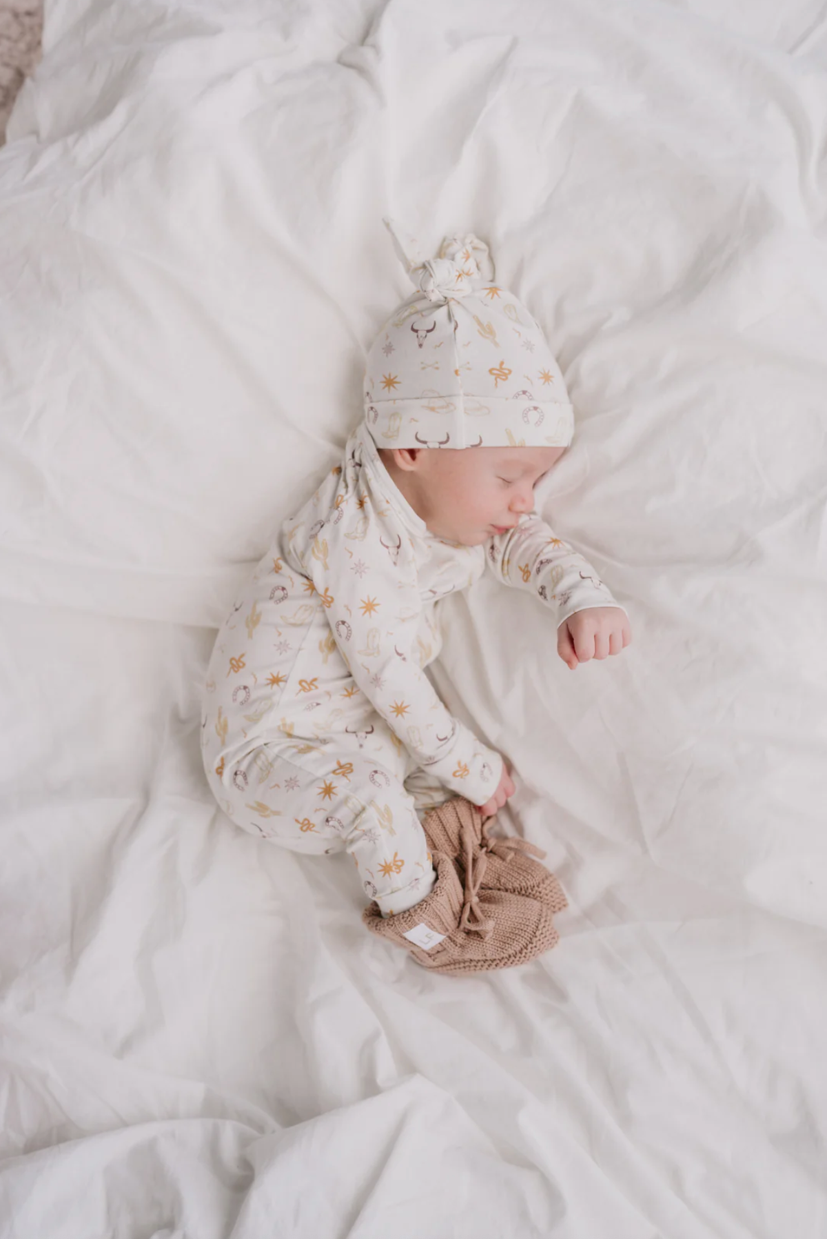 LITTLE & FERN Zip Romper | Cowboys