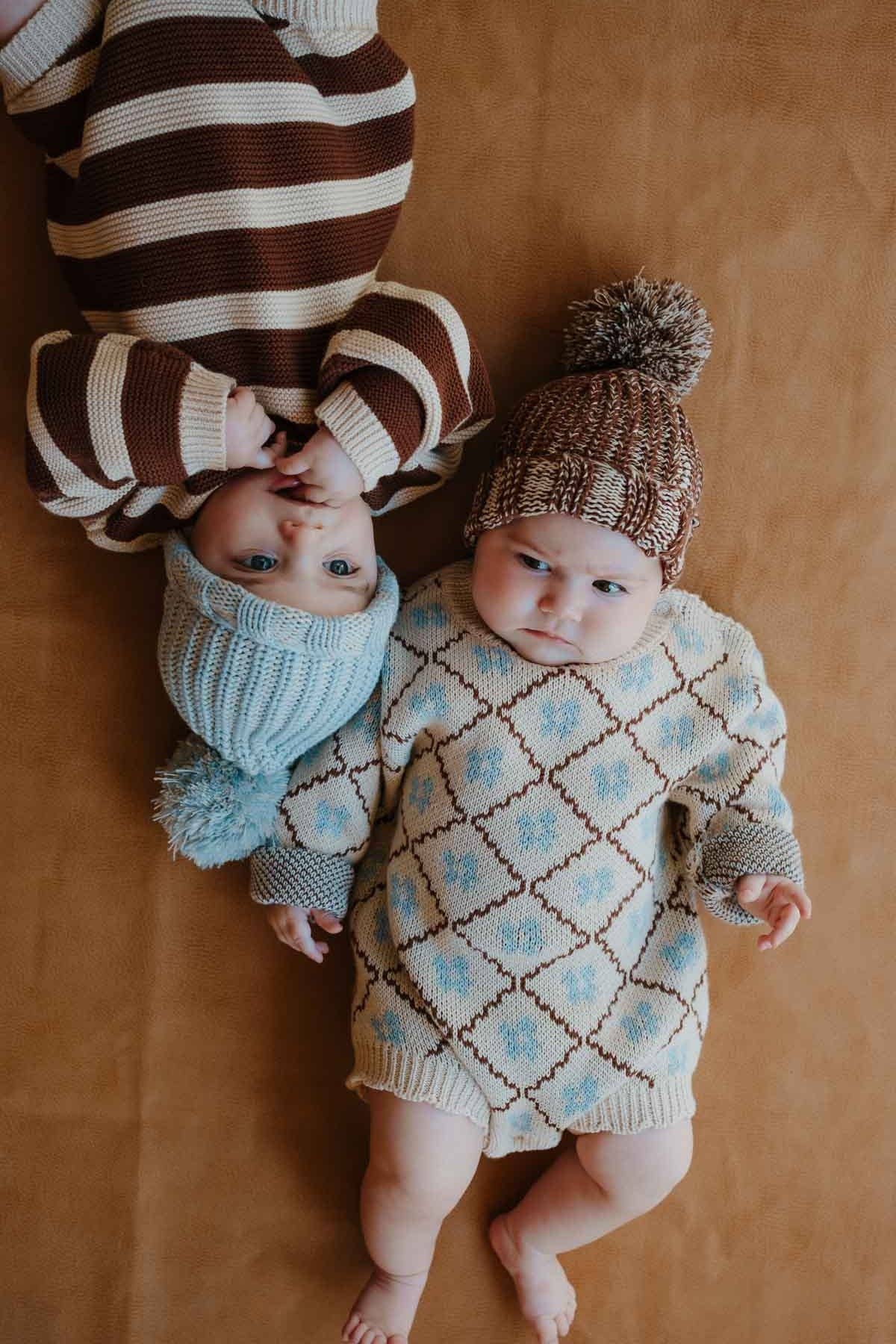 FRECKLES THE LABEL Cotton Knit Romper | Bluebell