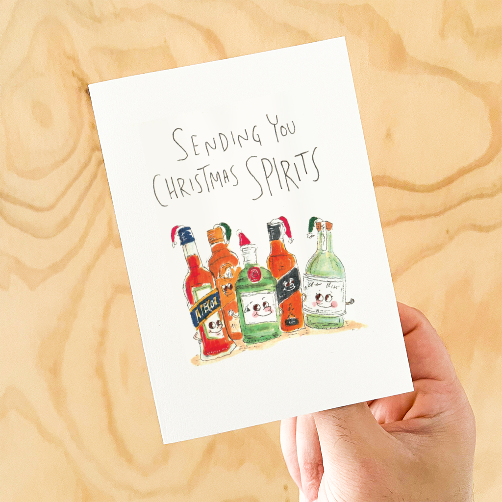 WELL DRAWN Sending you Christmas Spirits