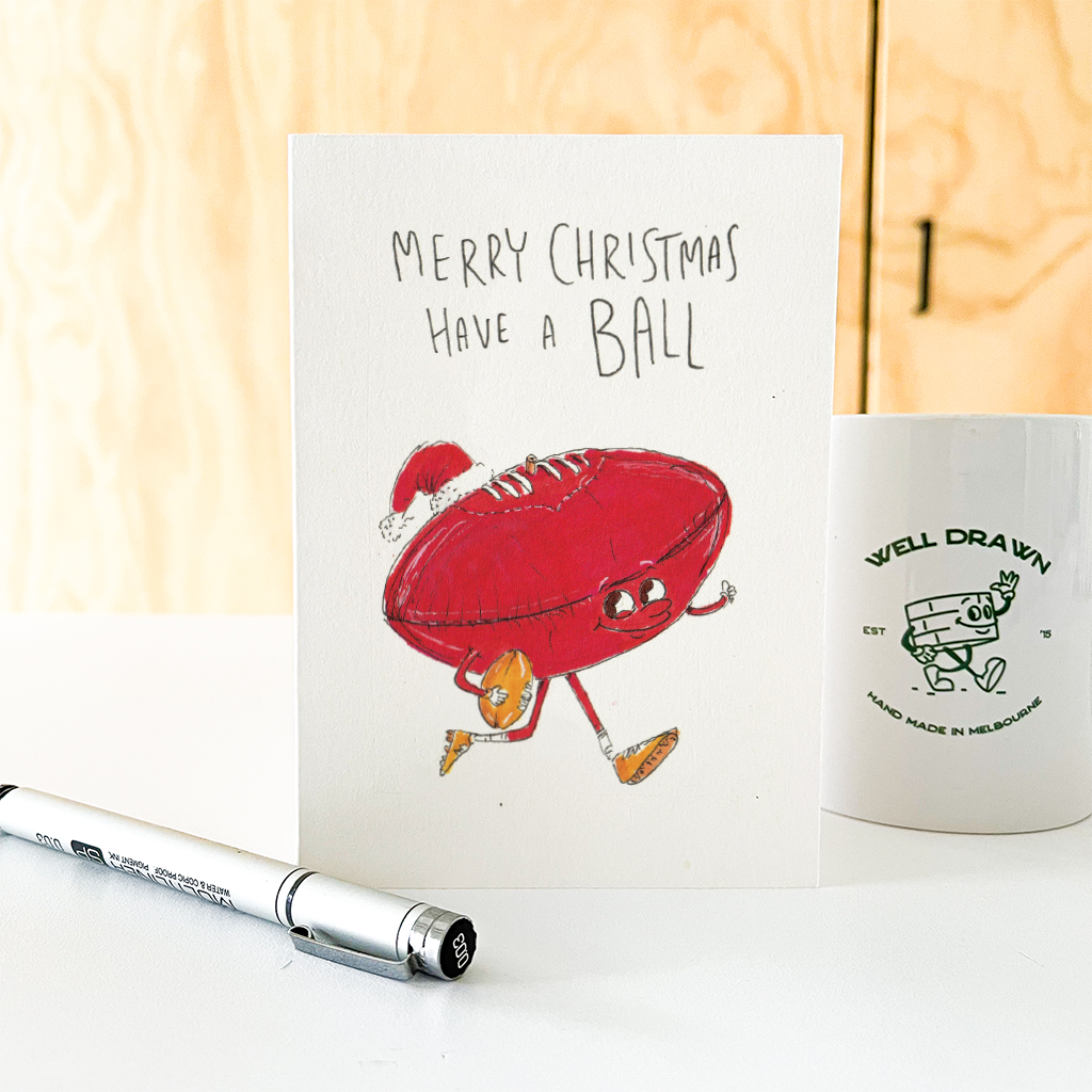 WELL DRAWN Merry Christmas, Have a Ball