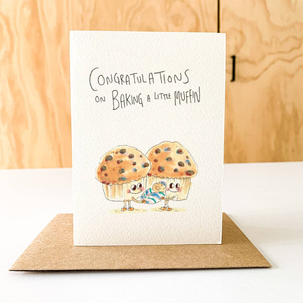 WELL DRAWN Congratulations on Baking a Little Muffin